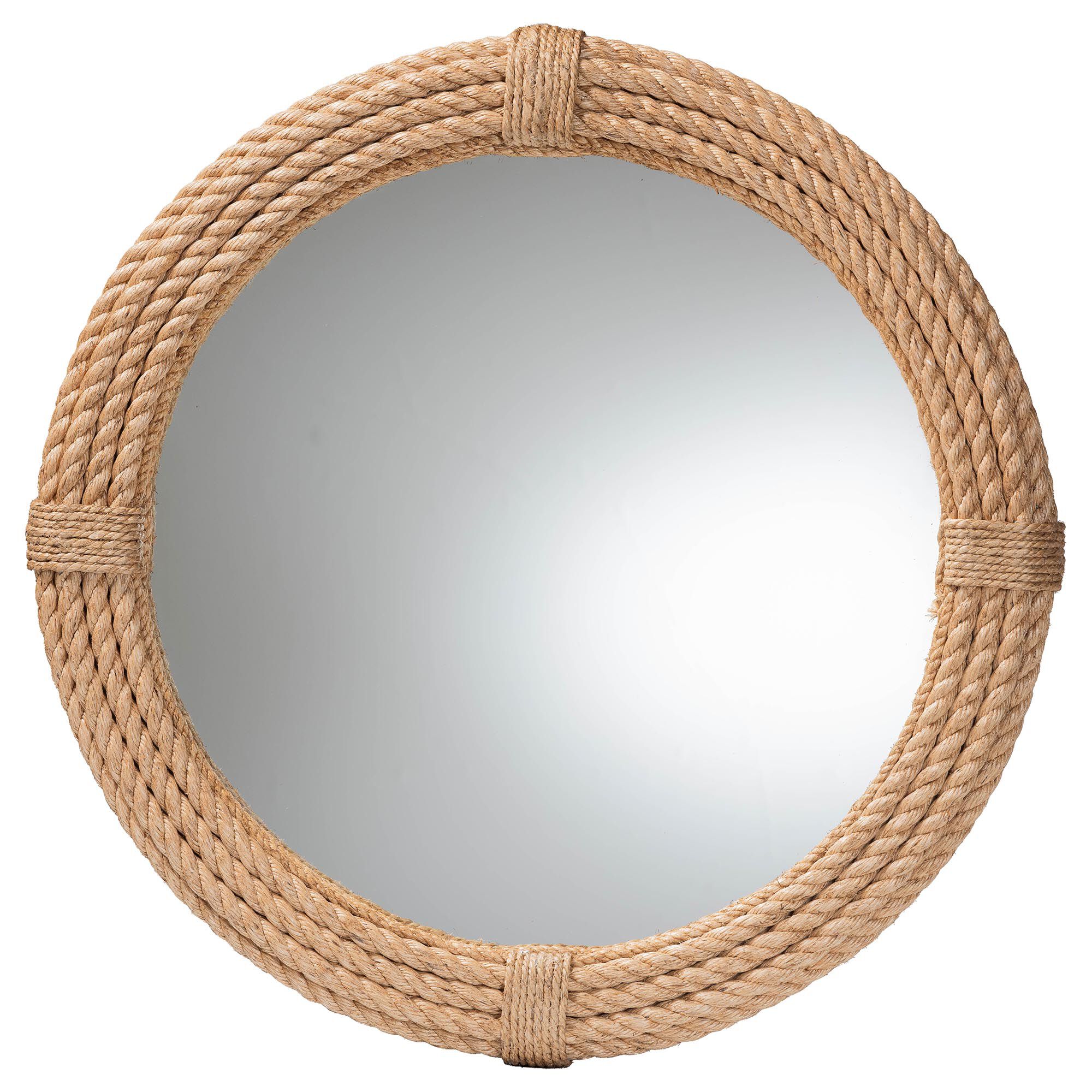Manila Bohemian Woven Rope Accent Wall Mirror, NATURAL, alternate image number 1