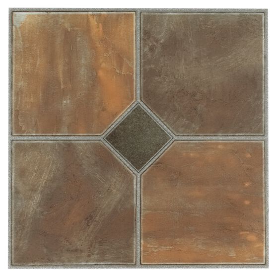 Sterling 12" x 12" Self Adhesive Vinyl Floor Tile - 45 Tiles/45 sq. Ft, RUSTIC SLATE, hi-res image number null