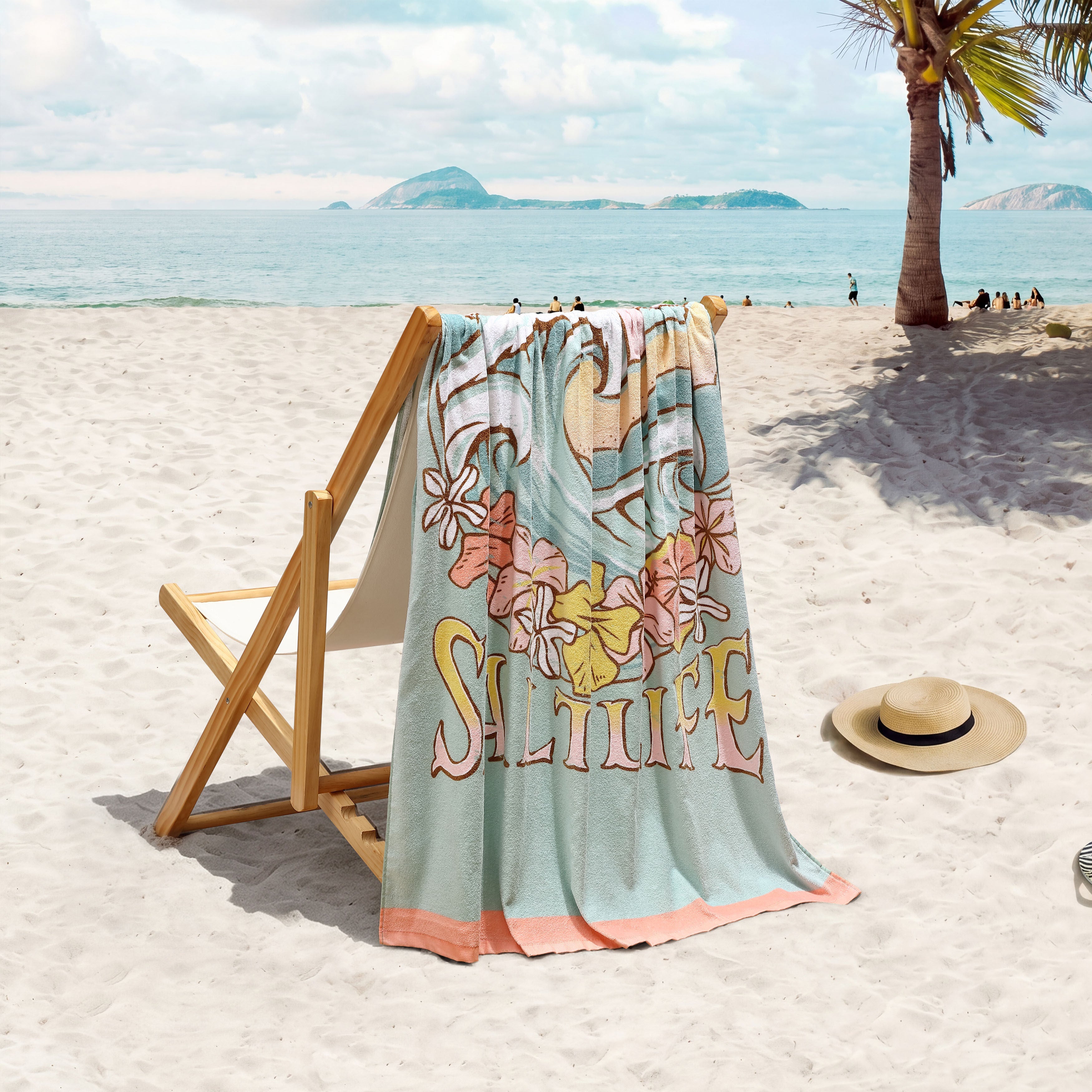 Chase The Sun Beach Towel, SAGE, hi-res image number 0