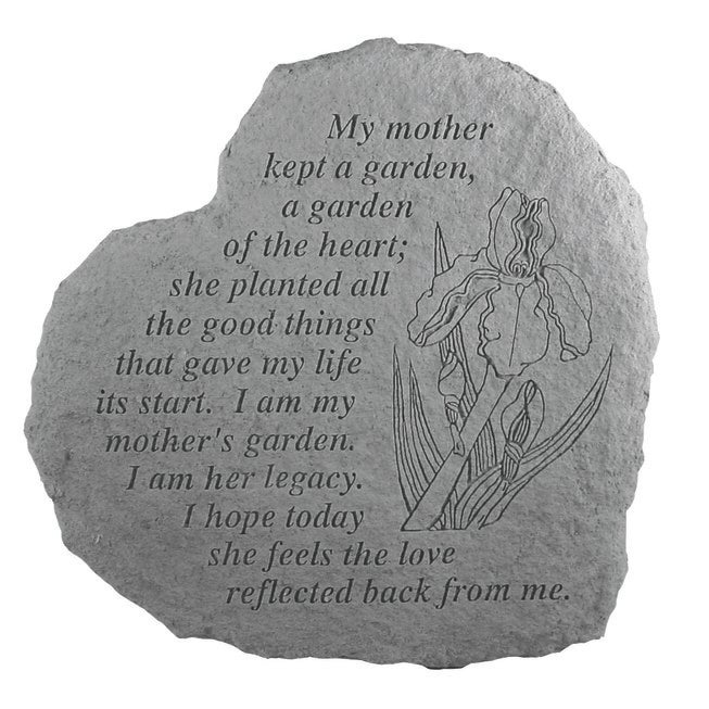 My Mother Kept A Garde Heart Accent Memorial Stone, GREY, hi-res image number null