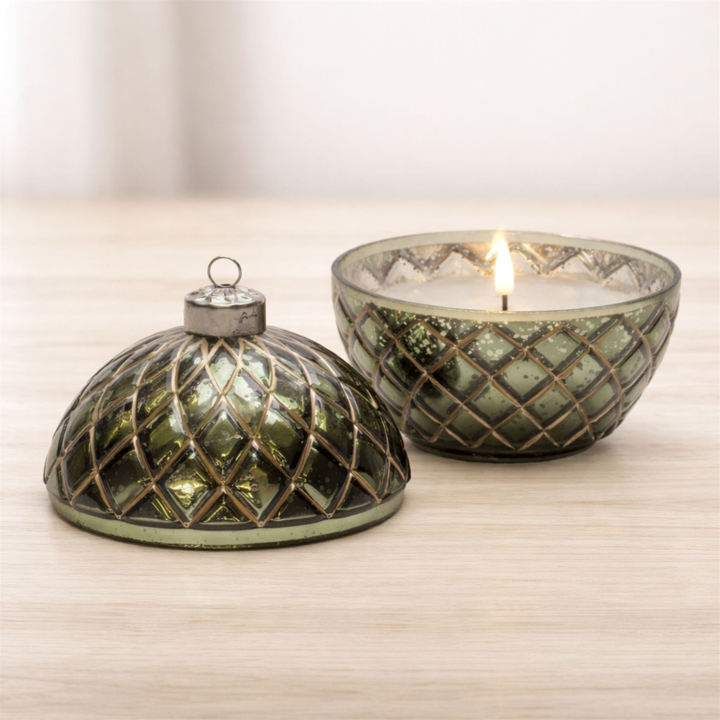 LED Candle Ornament 5.75 inchesD, GREEN GOLD, alternate image number 2