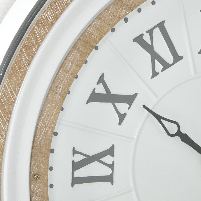 White Farmhouse Metal Wall Clock, , alternate image number null