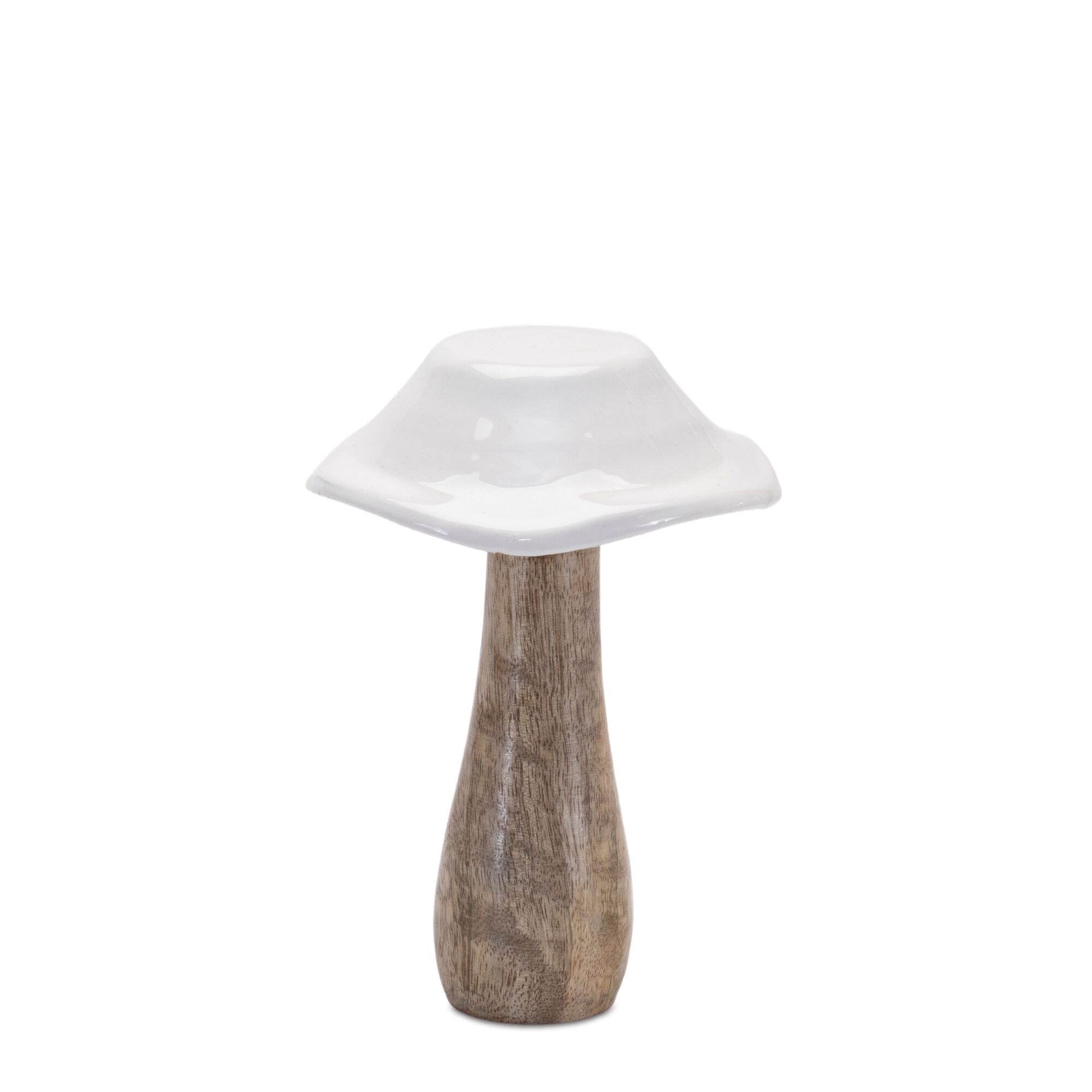 Wood Mushroom Decor (Set of 4), WHITE BROWN, alternate image number 2