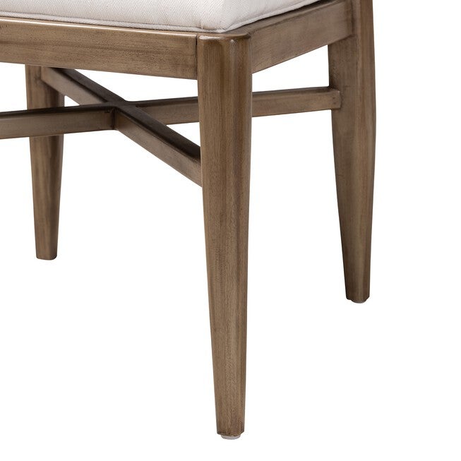 Chloe Modern Bohemian Walnut Brown Finished Mahogany Wood And Natural Rattan Dining Chair, , alternate image number 5