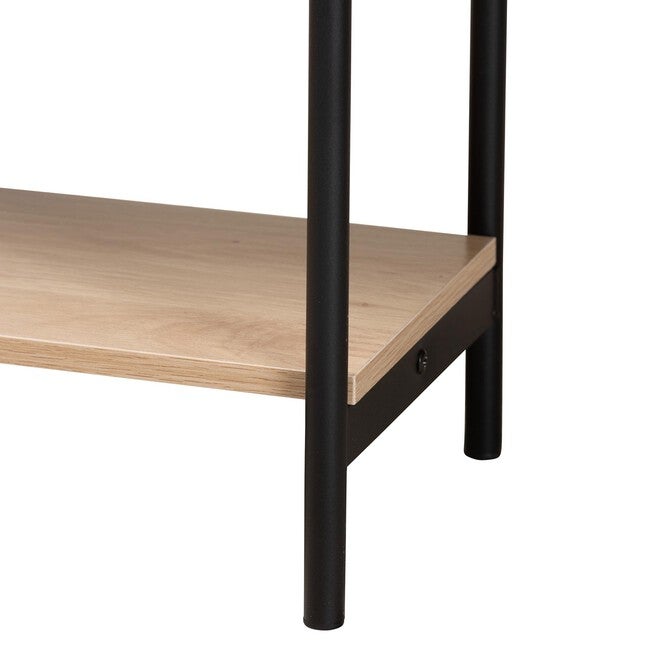 Sherwin Mid-Century Modern Light Brown And Black 2-Drawer Console Table With Woven Rattan Accent, , alternate image number 5