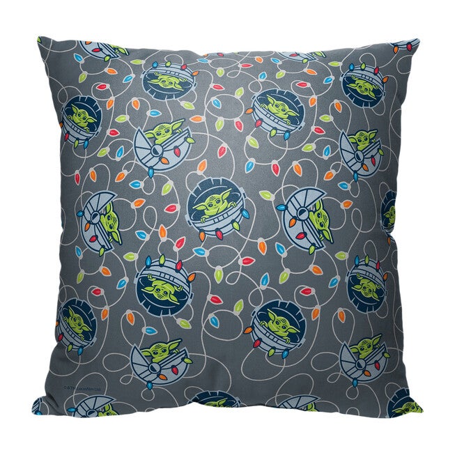 Star Wars The Mandalorian String Up The Lights Printed Throw Pillow, O, hi-res image number 0