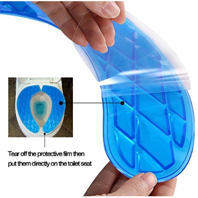 Portable And Washable Gel Toilet Seat Cover, Universal Fit With Self-Adhesive Design (1) Wellness, , alternate image number null