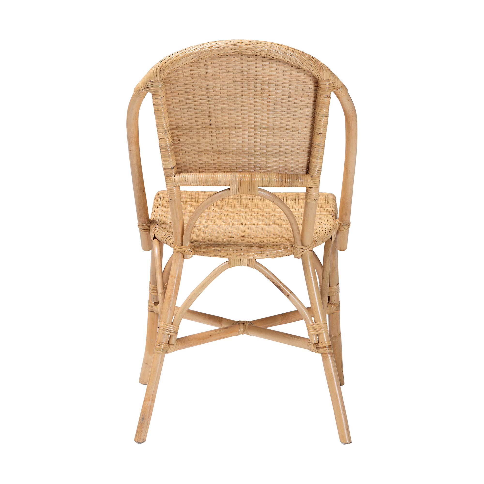 Jaylyn Bohemian Natural Rattan Dining Chair, NATURAL, alternate image number 4