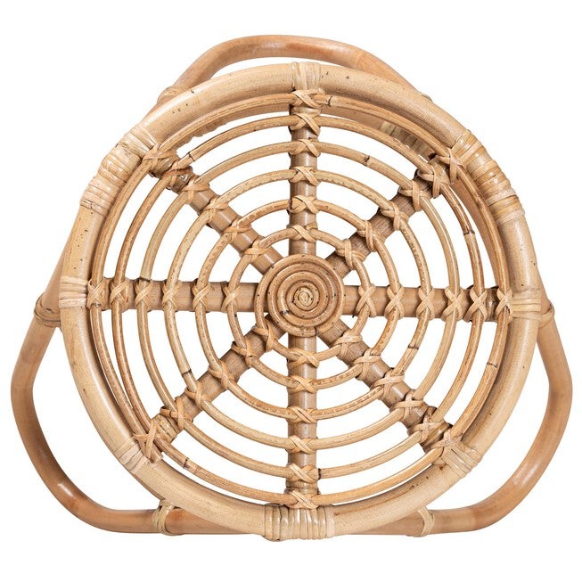 Jacinda Modern Bohemian Natural Brown Rattan End Table, , alternate image number 2