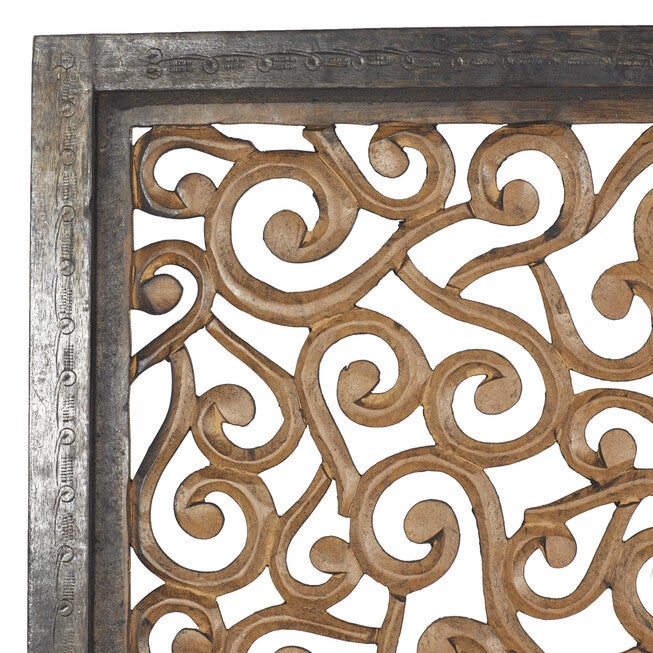 Brown Traditional Ornamental Wood Wall Décor, , alternate image number null