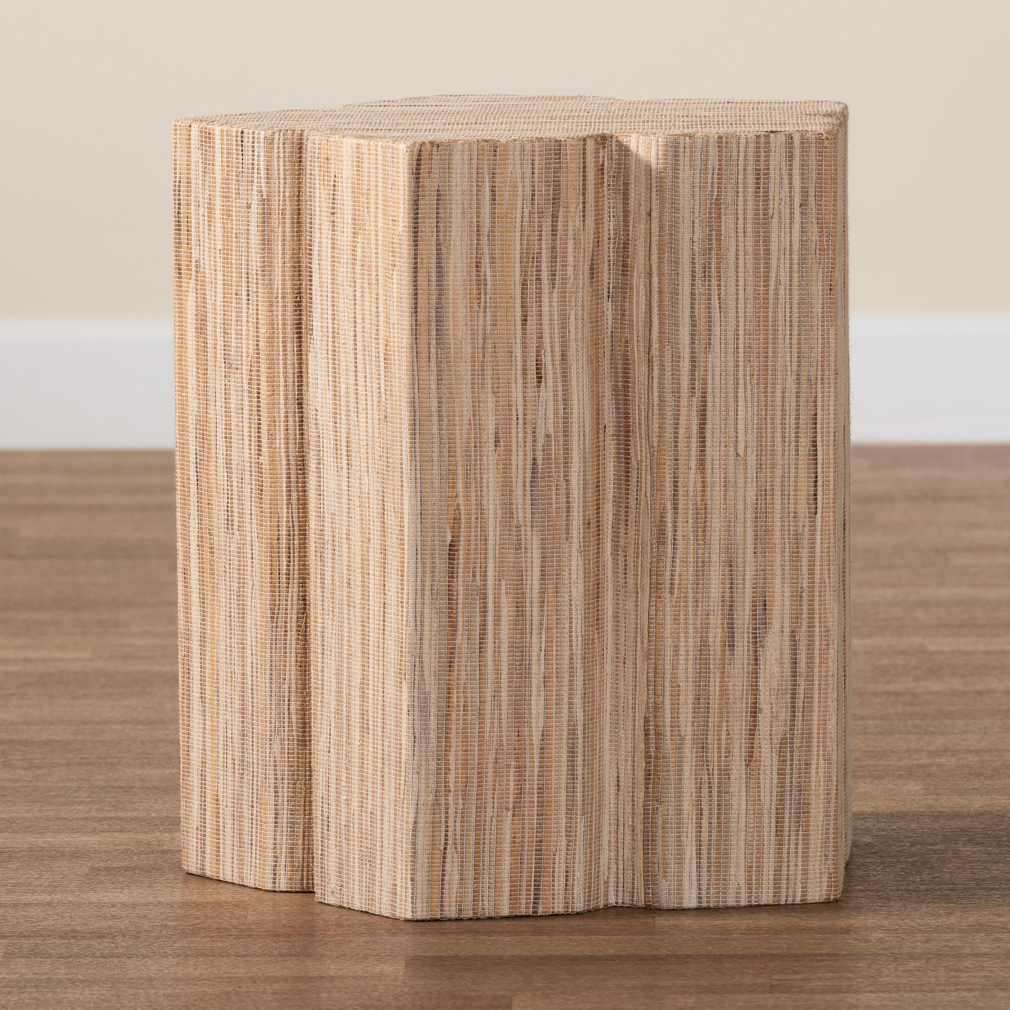 Janeth Bohemian Woven Grasscloth End Table, NATURAL, alternate image number 6