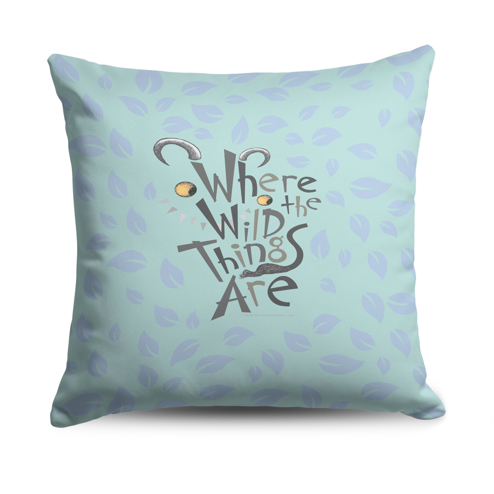 Warner Bros. Where the Wild Things Are In the Leaves Throw Pillow 18X18 Inches, BLUE, hi-res image number 0