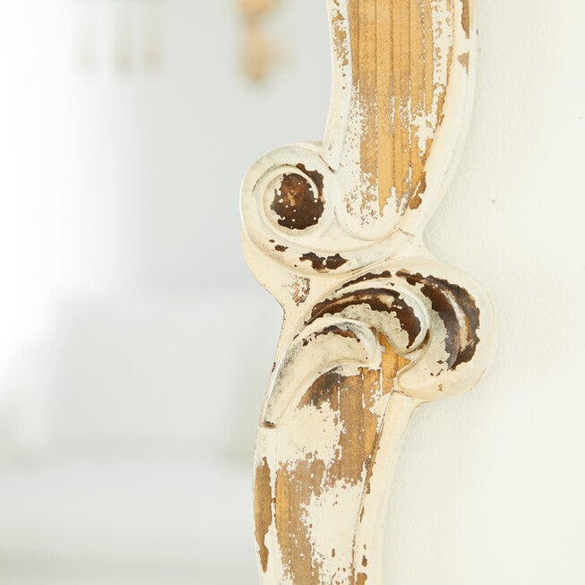 Cream Vintage Wood Wall Mirror, , alternate image number 8