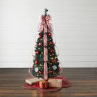 Fully Decorated Pre-Lit 4½' Pop-Up Christmas Tree, RED WHITE, hi-res image number null