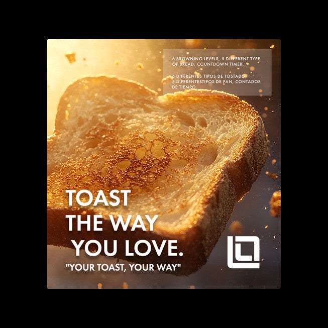 Livwell Matte Black 2-Slice Smart Touch Toaster, MATTE BLACK, alternate image number null