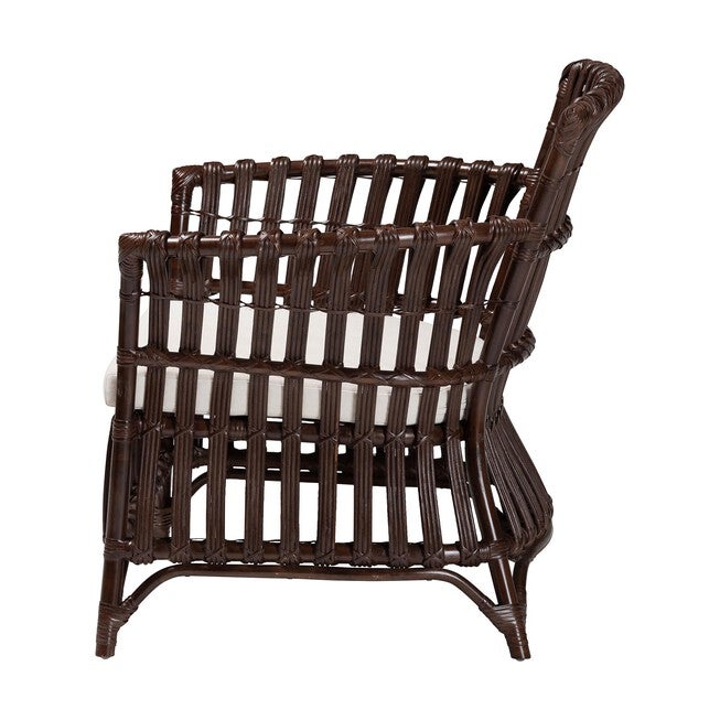 Brooklyn Bohemian Very Dark Brown Rattan Arm Chair, DARK BROWN, alternate image number null