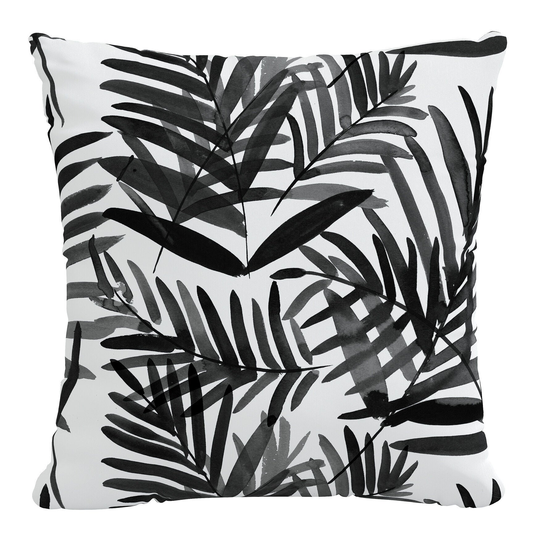 18 inches Outdoor Pillow, CALI PALM BLACK WHITE, hi-res image number 0