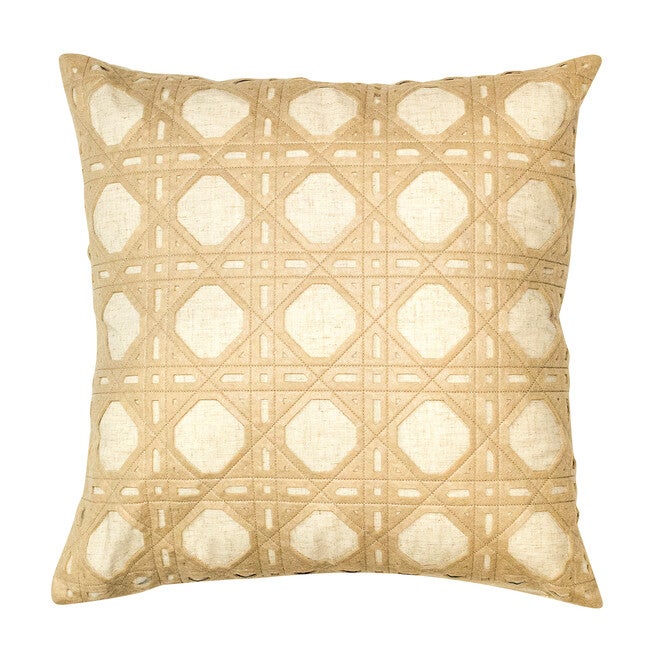 Edie@Home Rattan Decorative Pillow Dec Pillow, BEIGE KHAKI, hi-res image number 0