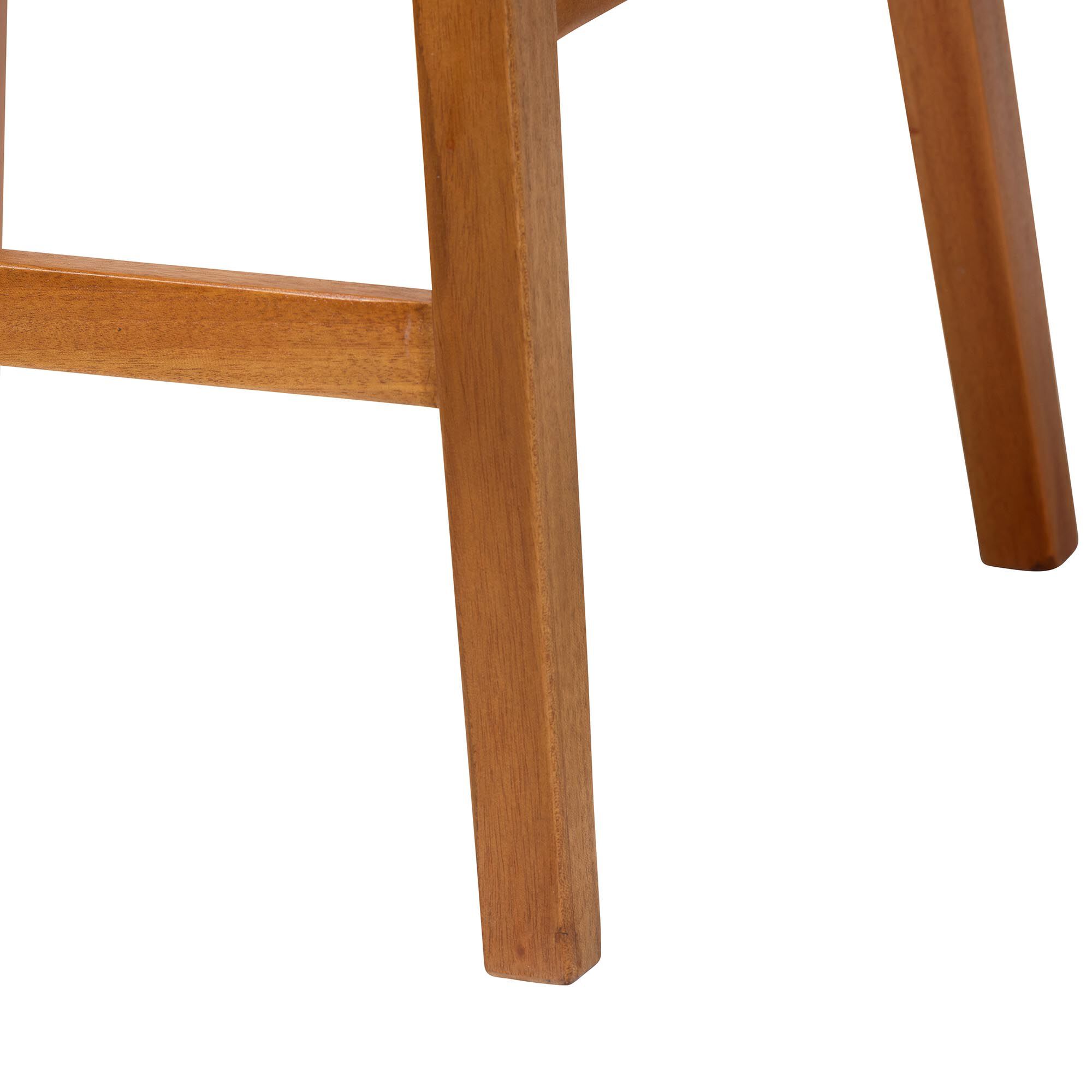 Asgart Bohemian Natural Rattan and Mahogany Wood Bar Stool, HONEY, alternate image number 6