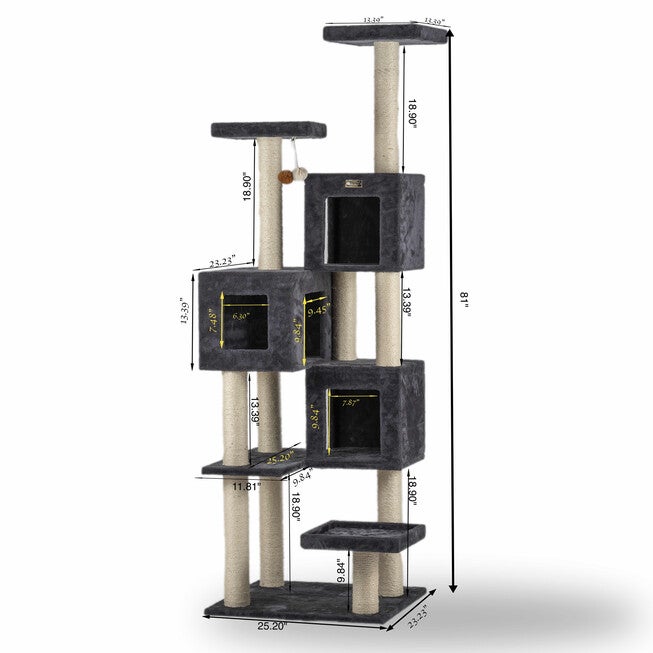 Armarkat Real Wood Griant Cat Tower With Condos For Multiple Cats A8104 Cat Tree, , alternate image number null