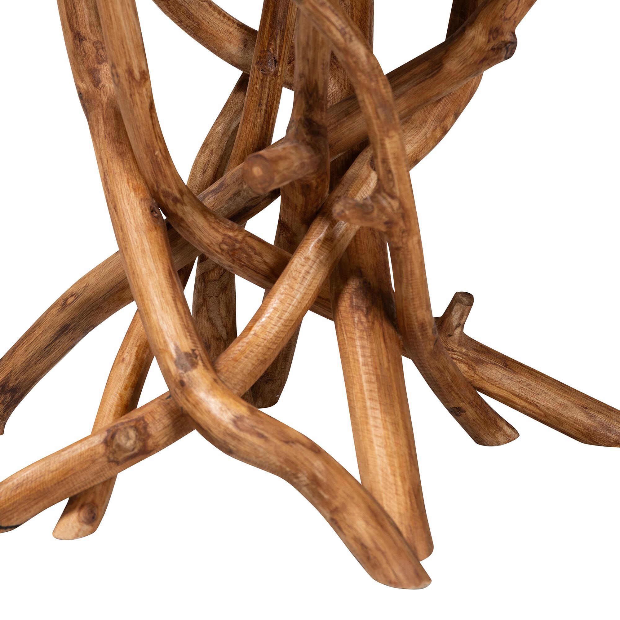 Amada Teak Wood Epoxy Resin End Table, GREEN, alternate image number 3