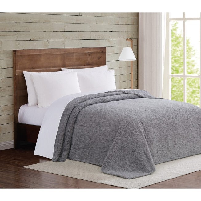 Marshmallow Sherpa Blanket, GREY, hi-res image number null