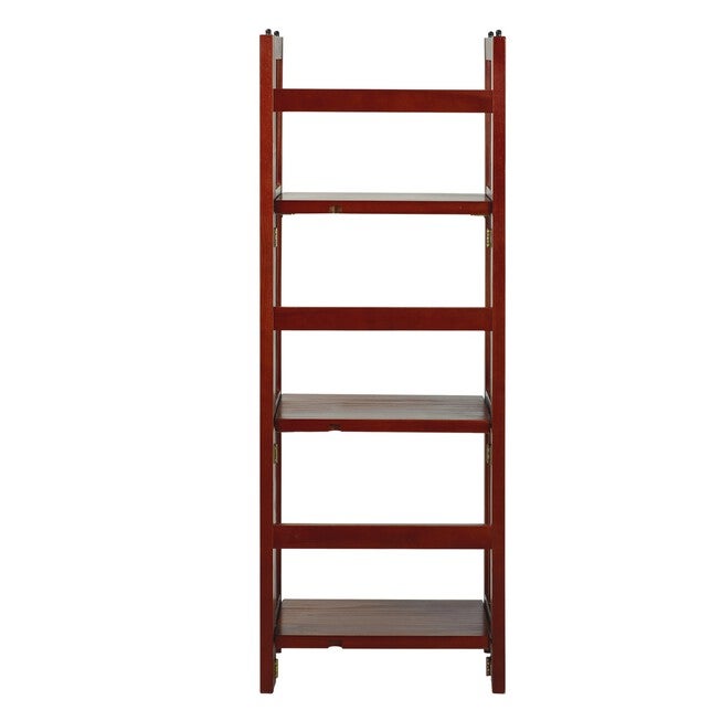 3-Shelf Folding Bookcase 14 inches Wide-Mahogany, , alternate image number 3