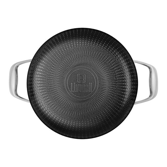 LIVWELL DiamondClad™ 6 Quart Hybrid Nonstick Stainless Steel Stock Pot and Lid, Dishwasher Safe, PFOA-free – Silver/Black, SILVER, alternate image number null