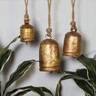 Set Of 3 Gold Metal Rustic Windchime, , alternate image number null
