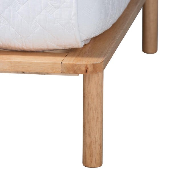 Calhoun Japandi Queen Size Bed Frame, NATURAL BROWN, alternate image number null