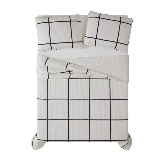 Kurt Windowpane 3-Piece Quilt Set, , alternate image number null