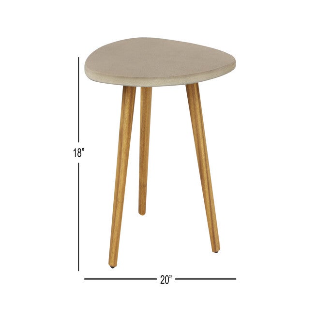 Grey Resin Modern Outdoor Accent Table, , alternate image number null