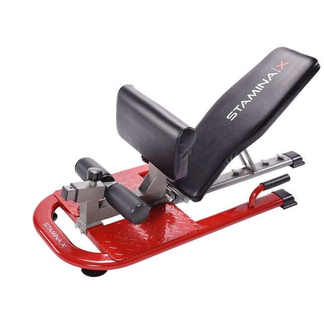 Stamina X 4-In-1 Strength Training Station Home Fitness Equipment, RED BLACK, hi-res image number null