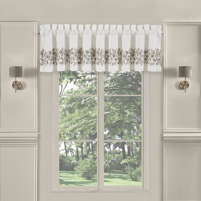 Laurel Window Straight Valance, WHITE, hi-res image number null