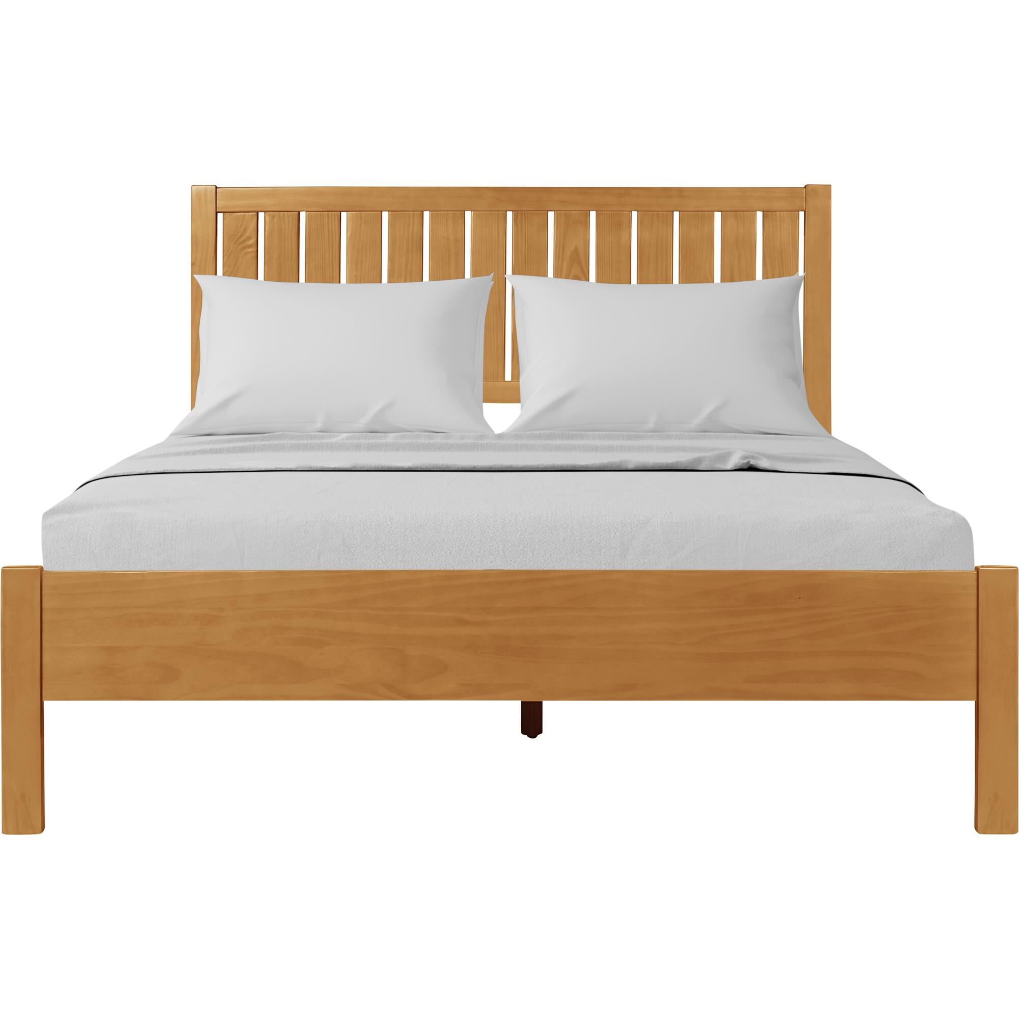 Graham Wooden Platform Bed in Black, Queen, OAK, hi-res image number 0