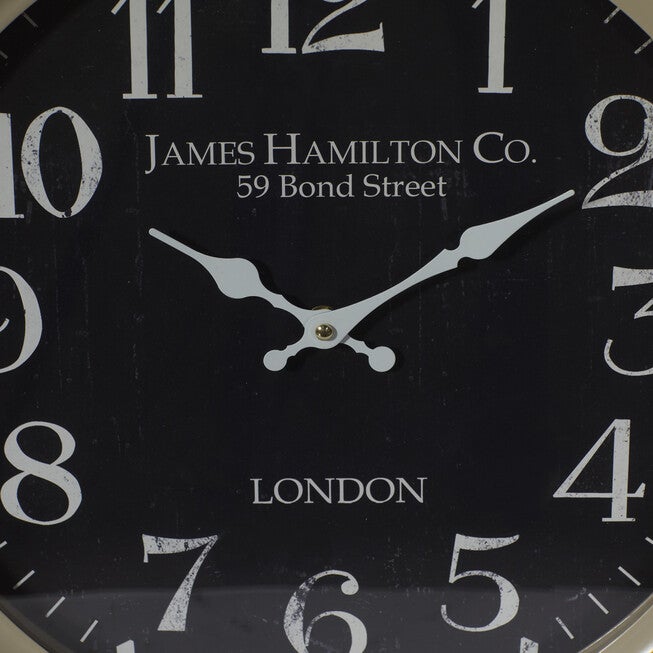 Black Traditional Metal Wall Clock, , alternate image number null