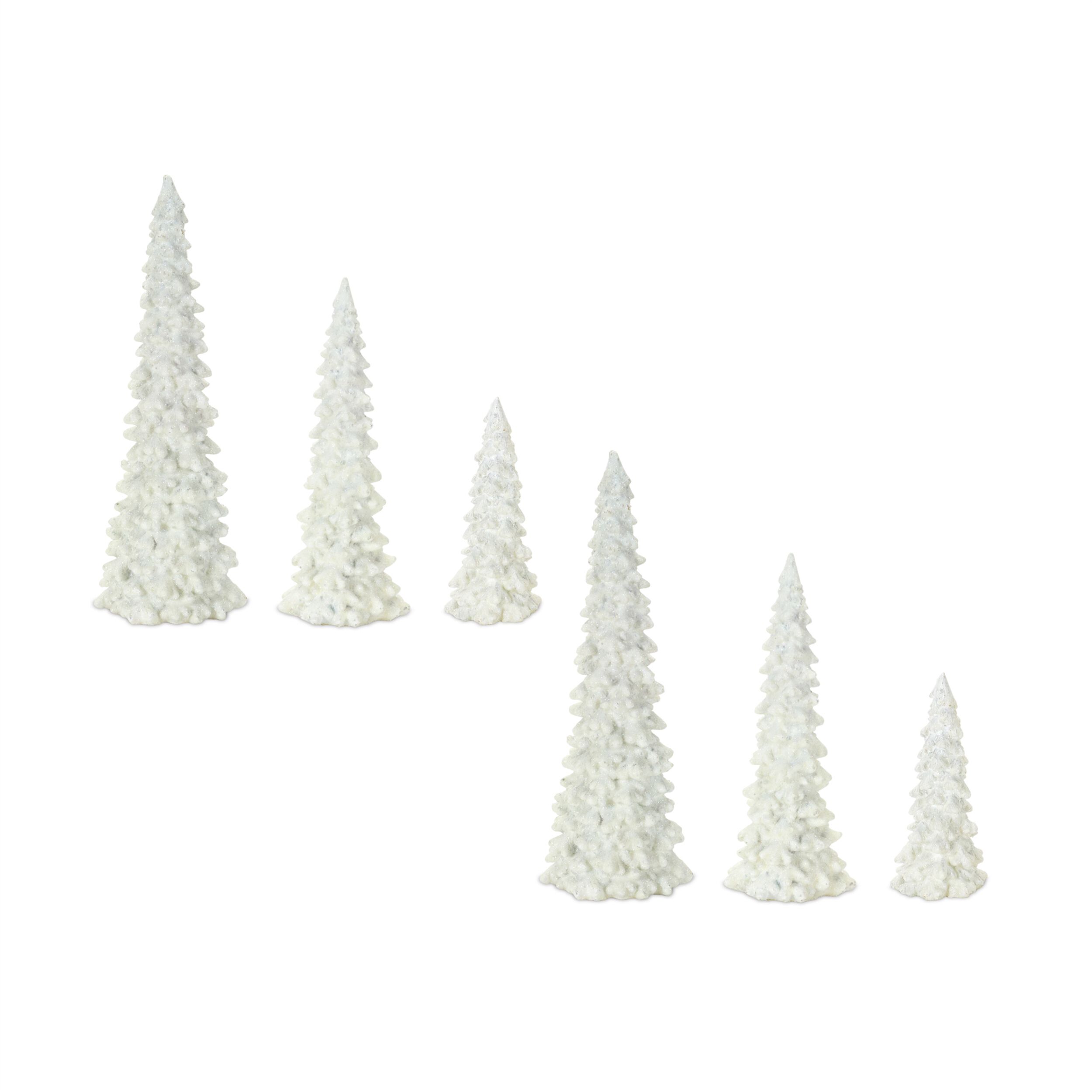 Off-White Tabletop Holiday Tree (Set of 6), BEIGE, alternate image number 1