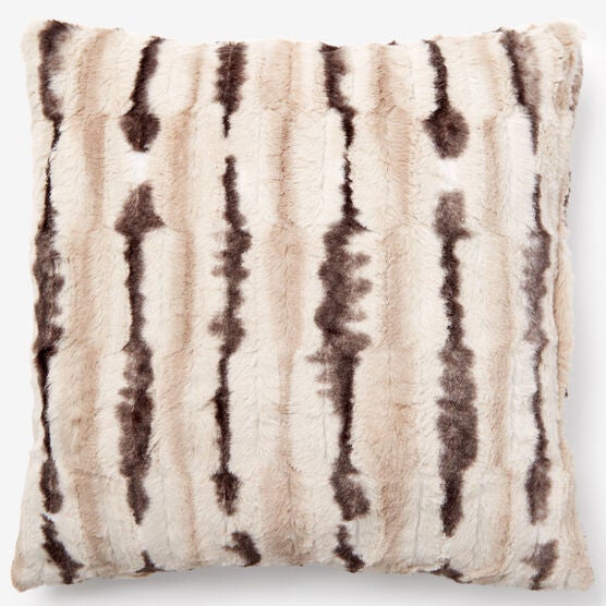 Animal Print Faux Fur Pillow Covers, CHINCHILLA, hi-res image number null
