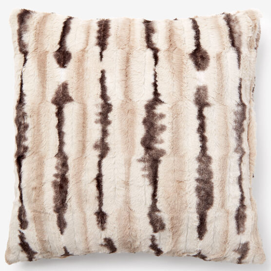Animal Print Faux Fur Pillow Covers, CHINCHILLA, hi-res image number null