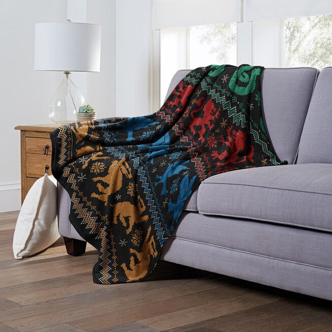 Wb Harry Potter Houses Sweater Silk Touch Throw, , alternate image number null