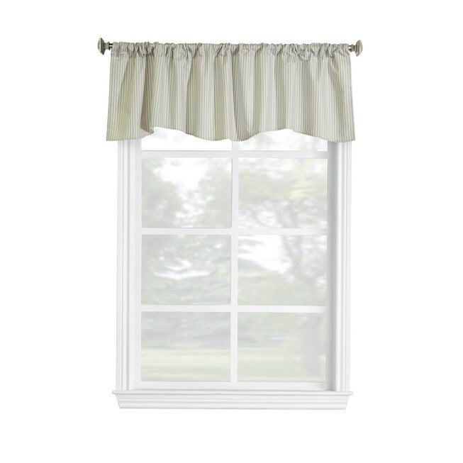 Ticking Stripe Room Darkening Pole Top Flat Valance, , alternate image number null