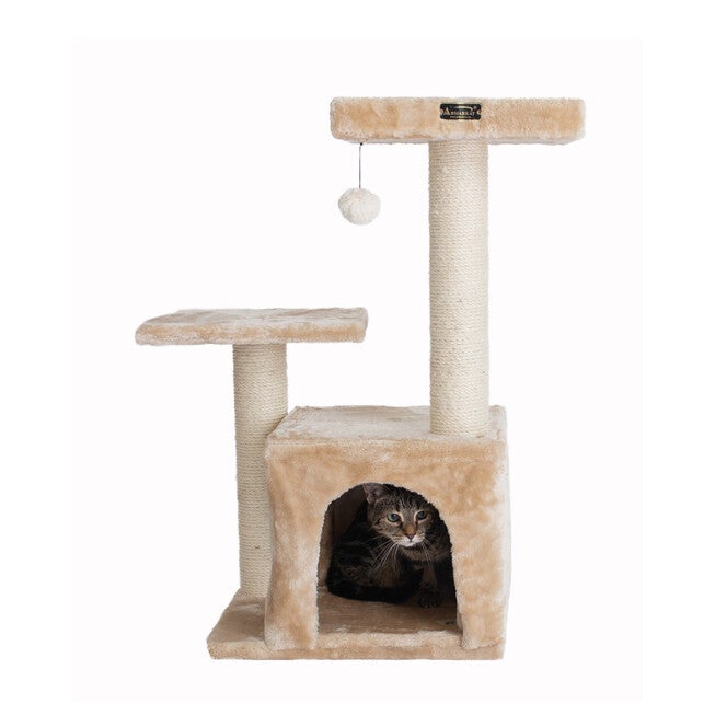 Classic Real Wood 32 inches Cat Tree, BEIGE, hi-res image number null