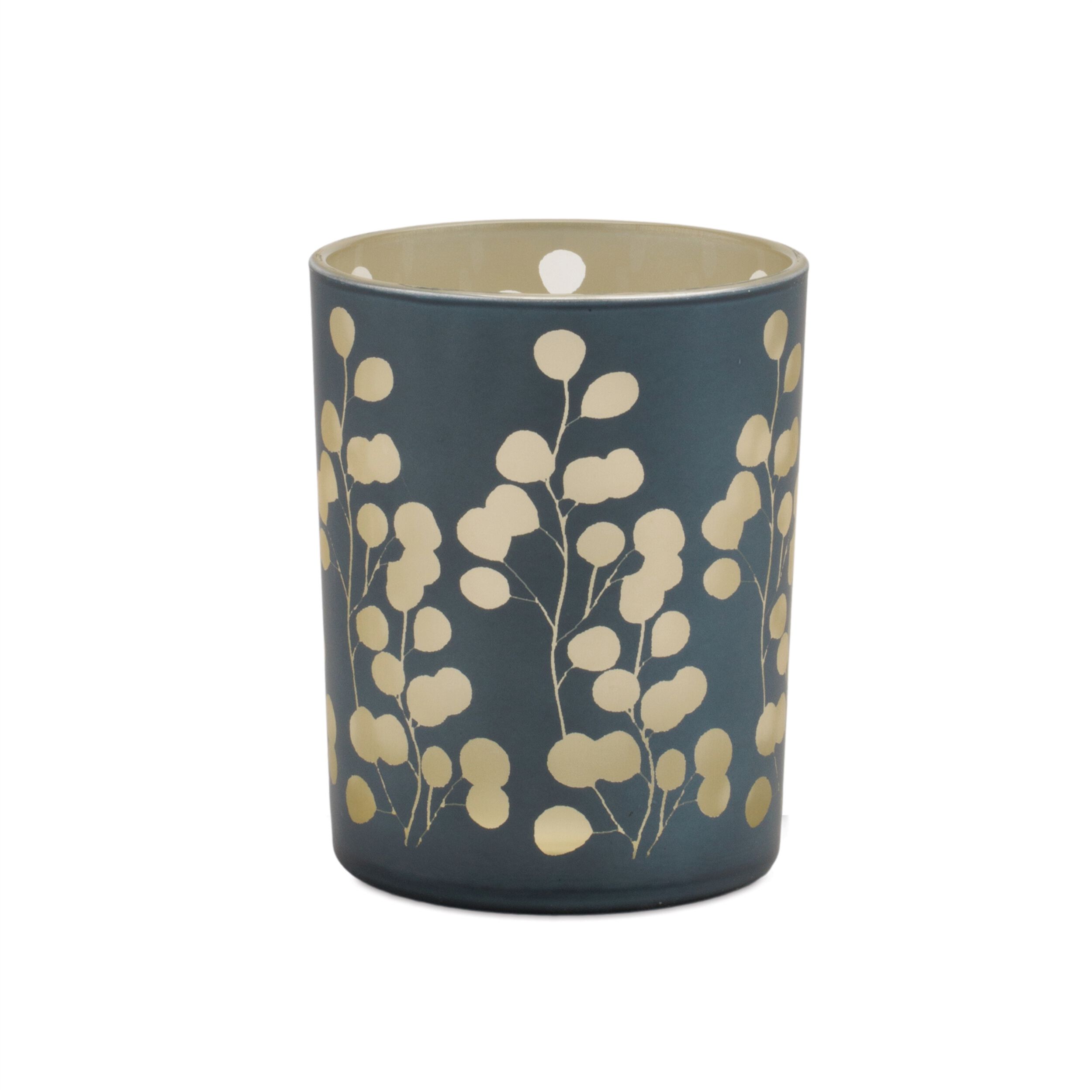 Frosted Foliage Candle Holder Set of 2, GREEN, alternate image number 3