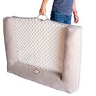 Bolstered Pet Bed Cushion With Memory Foam, Medium Ivory & Beige, , alternate image number null