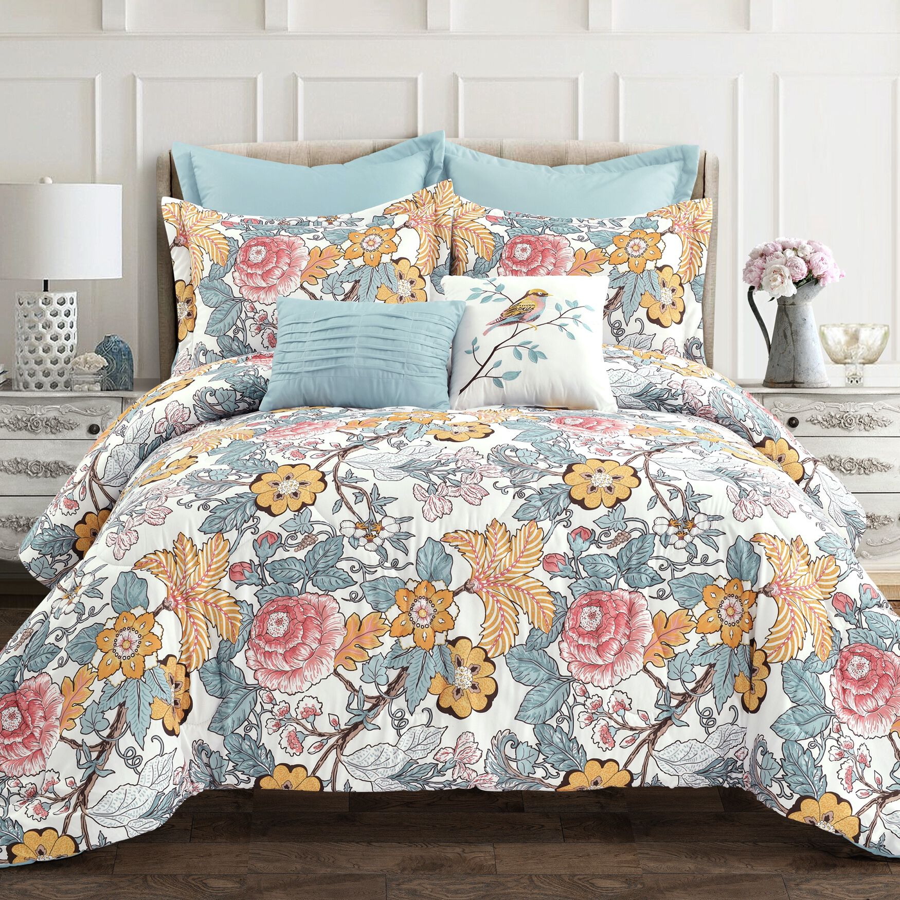 Blue and yellow queen comforter set outlet