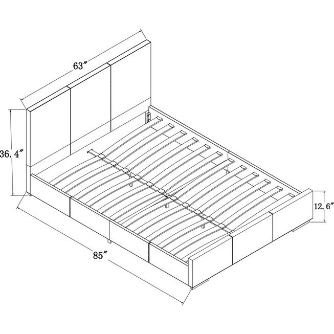 Hindes Upholstered Platform Bed With 2 Nightstands, , alternate image number 5
