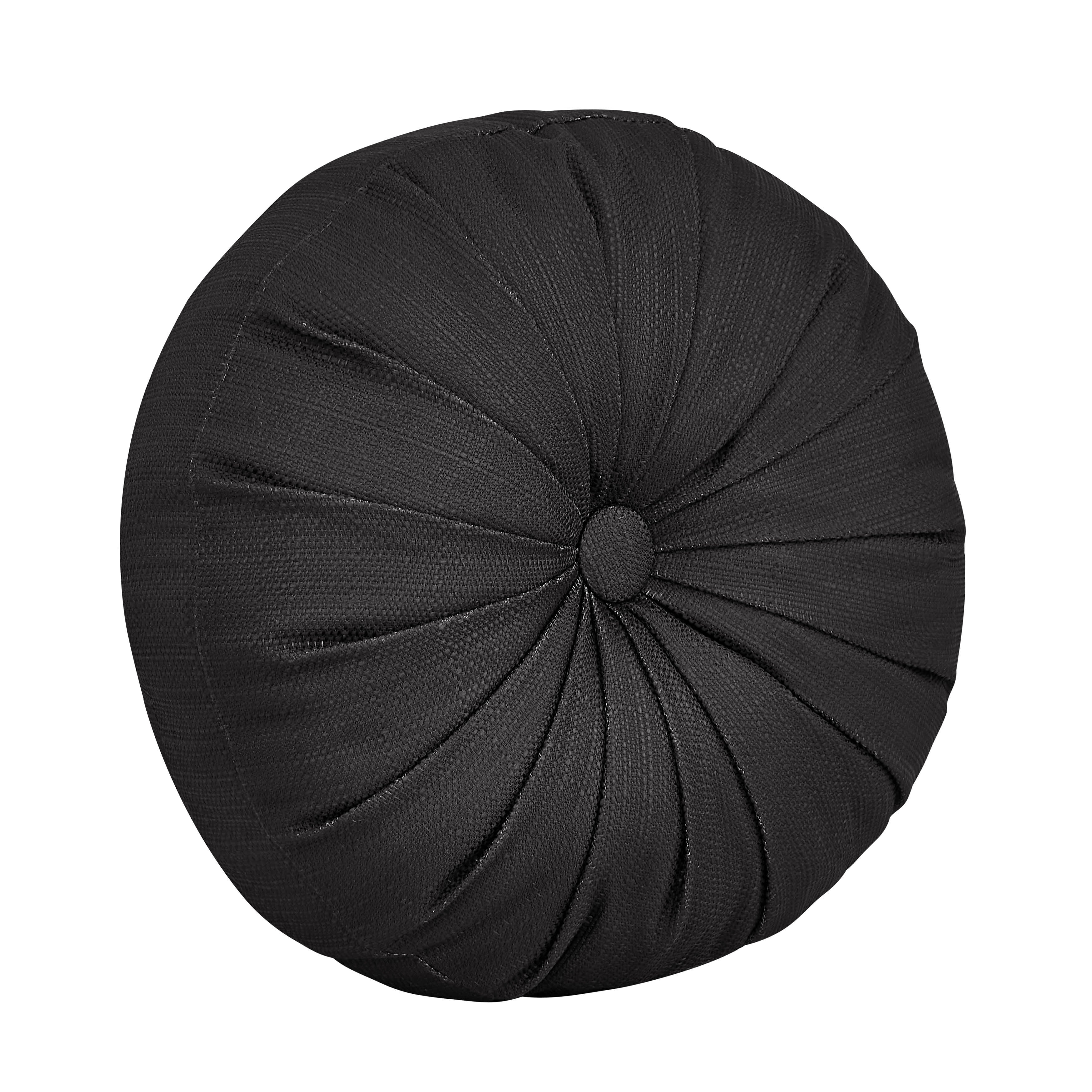 Messina Round Decorative Throw Pillow, BLACK, hi-res image number null