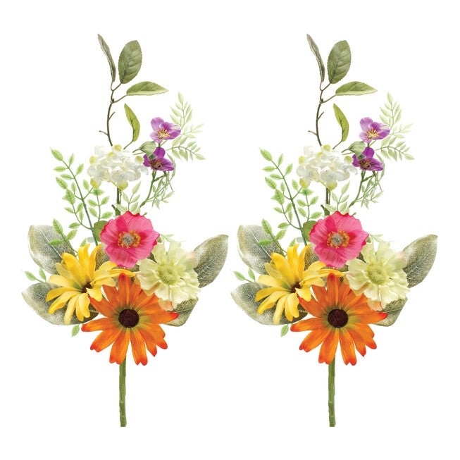 Mixed Spring Spray (Set of 2) 19 inchesH Polyester, YELLOW/GREEN, alternate image number 2