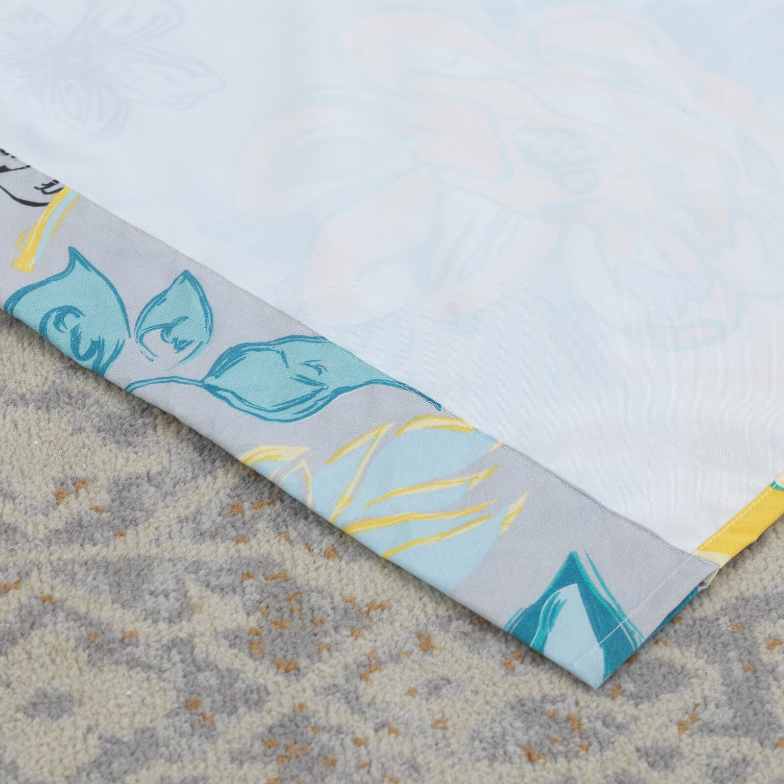 Watercolor Dream Window Curtain Panels, Set of 2, GRAY, on-hover image number 1