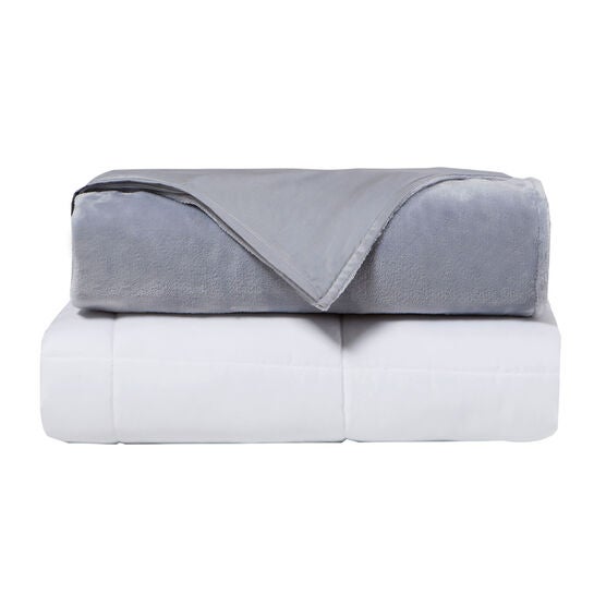 Crystal 15lb Reversible Cooling Weighted 48x72 Blanket with Removable Cover, , alternate image number null